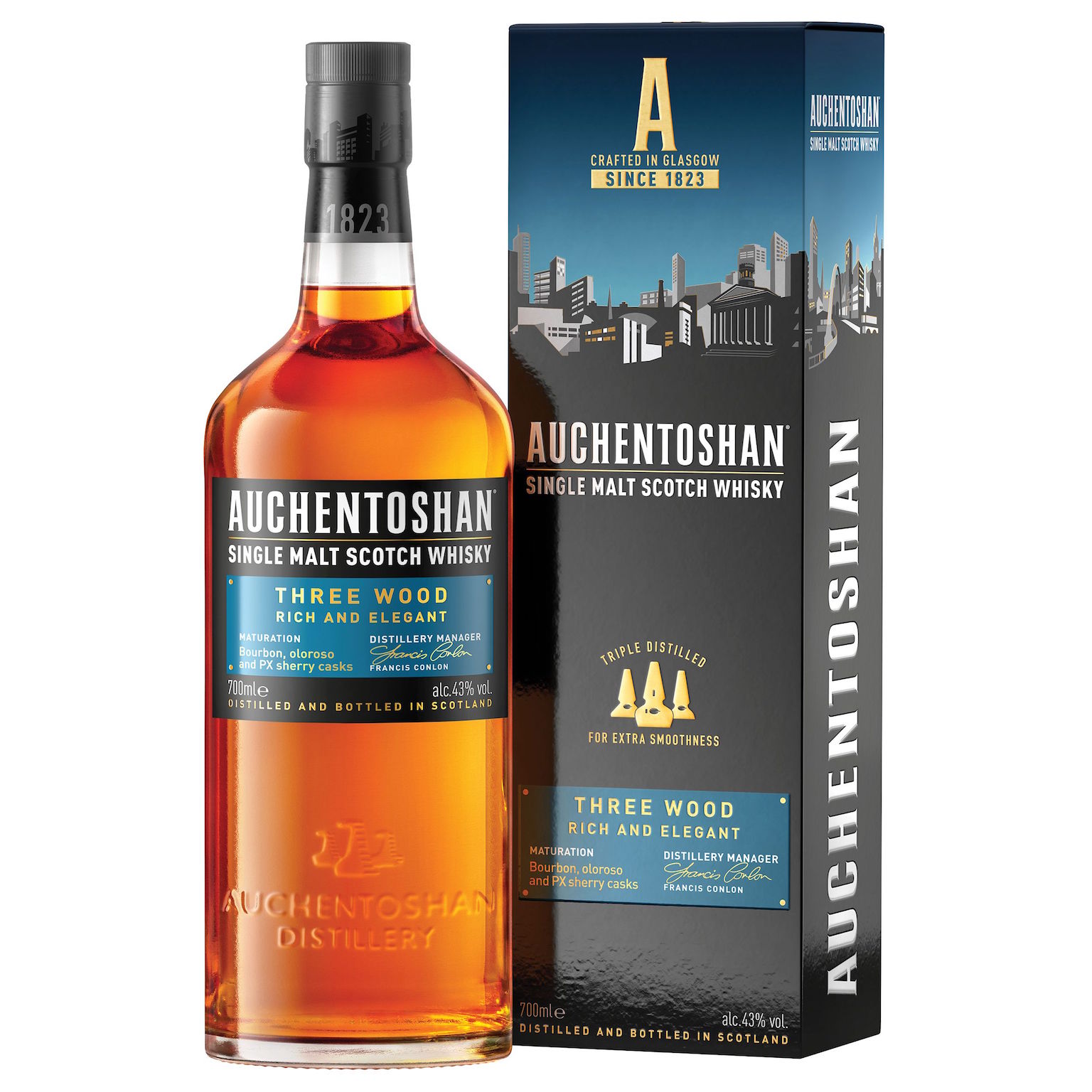Auchentoshan Three Wood Whisky 0,7L (43% Vol.)