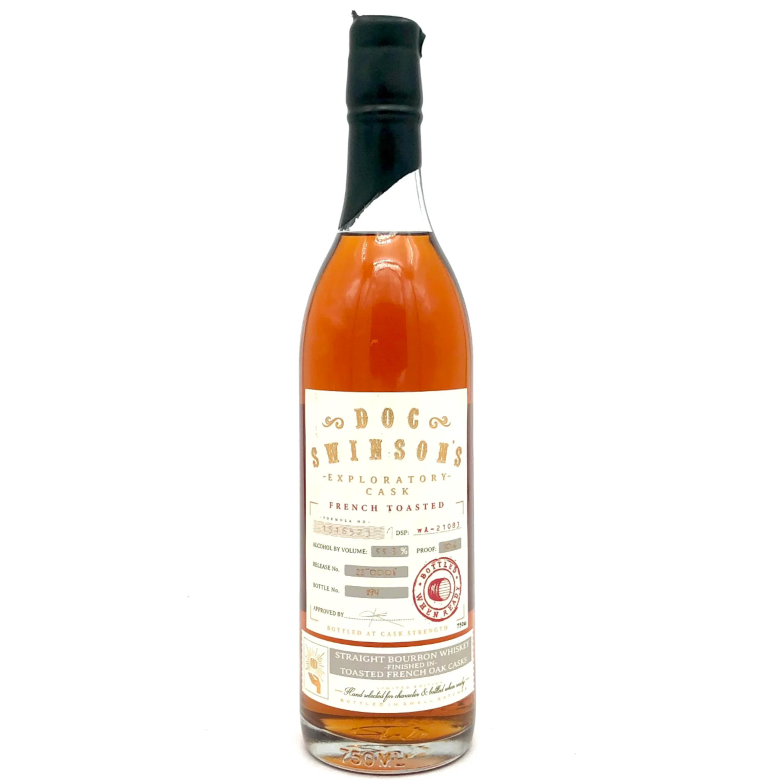 Doc Swinson's "French Toasted" "Exploratory Cask Series" Bourbon Whiskey 0.7L (56.4% Vol.)