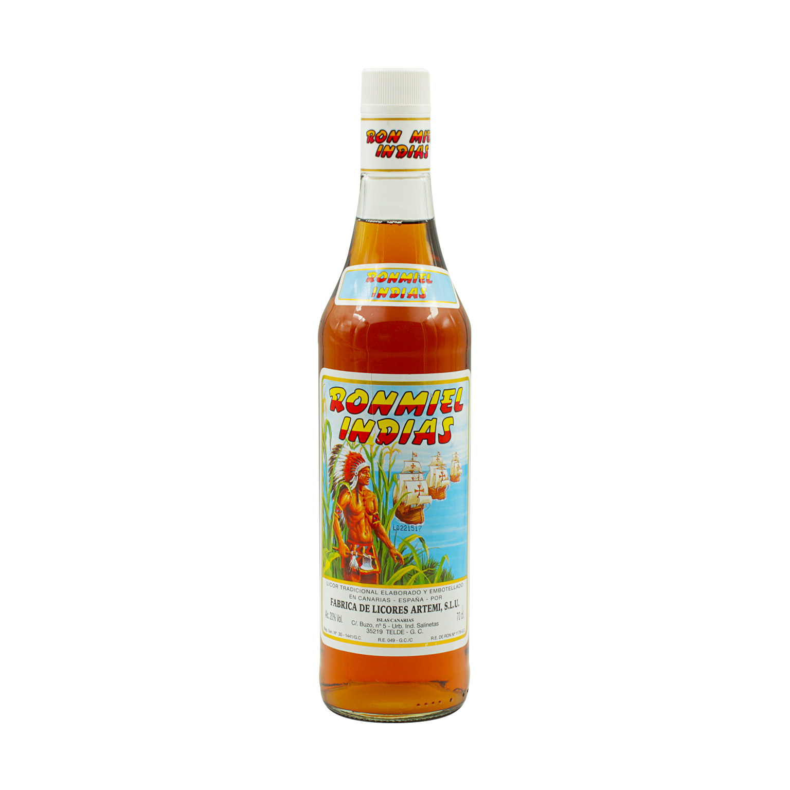 Ron Miel Indias Honey Rum 0,7L (20% Vol.)