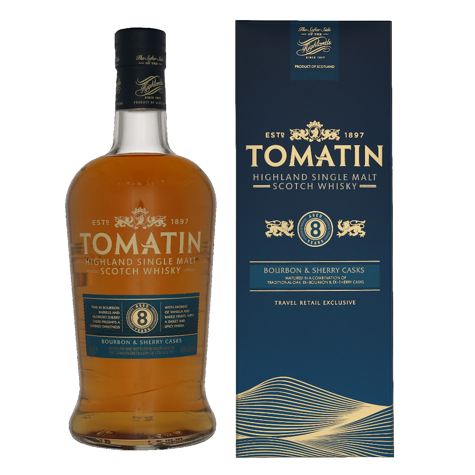 Tomatin 8 Years + GP 1.0L (40% Vol.)