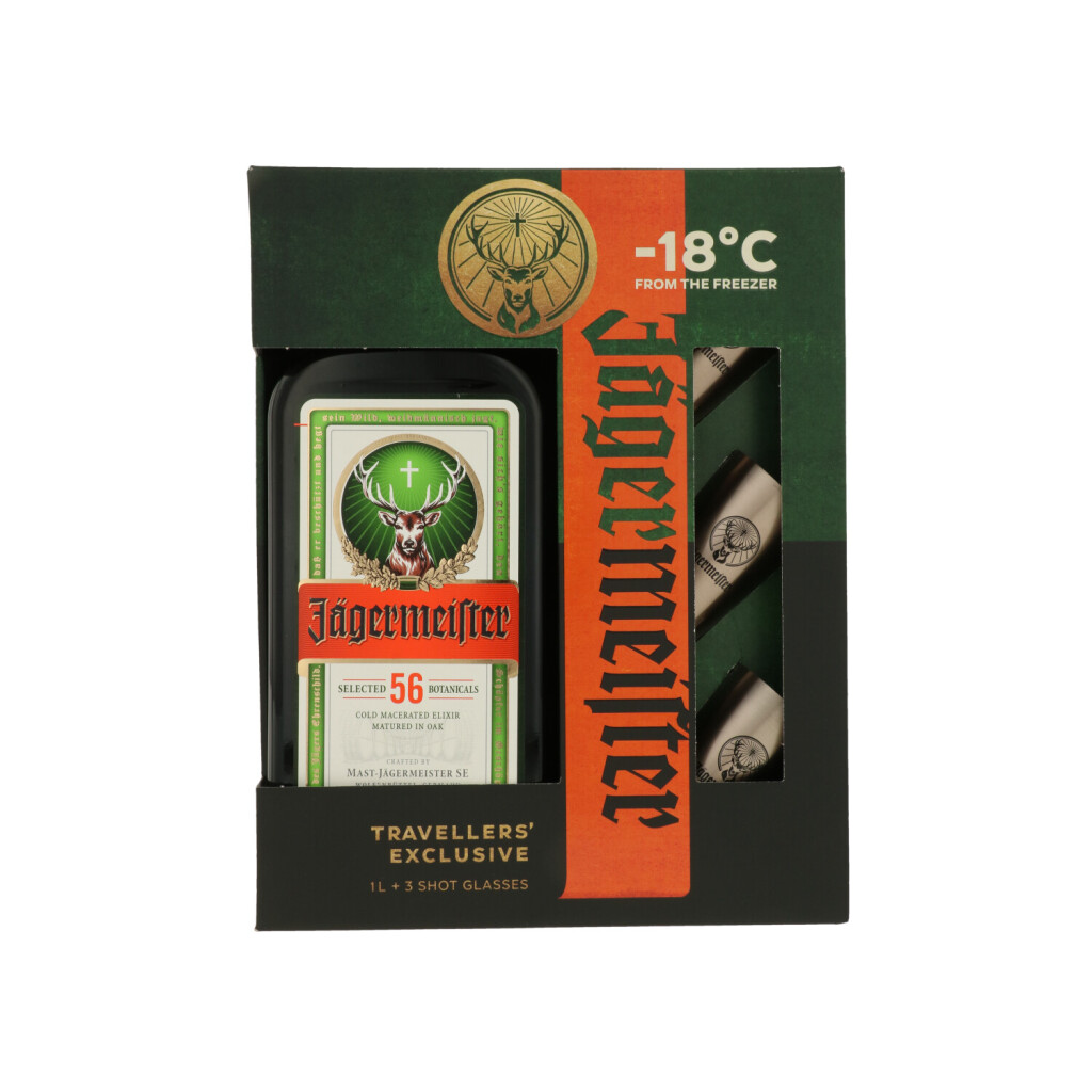 Jägermeister + Shot verres 1,0L (35% Vol.)