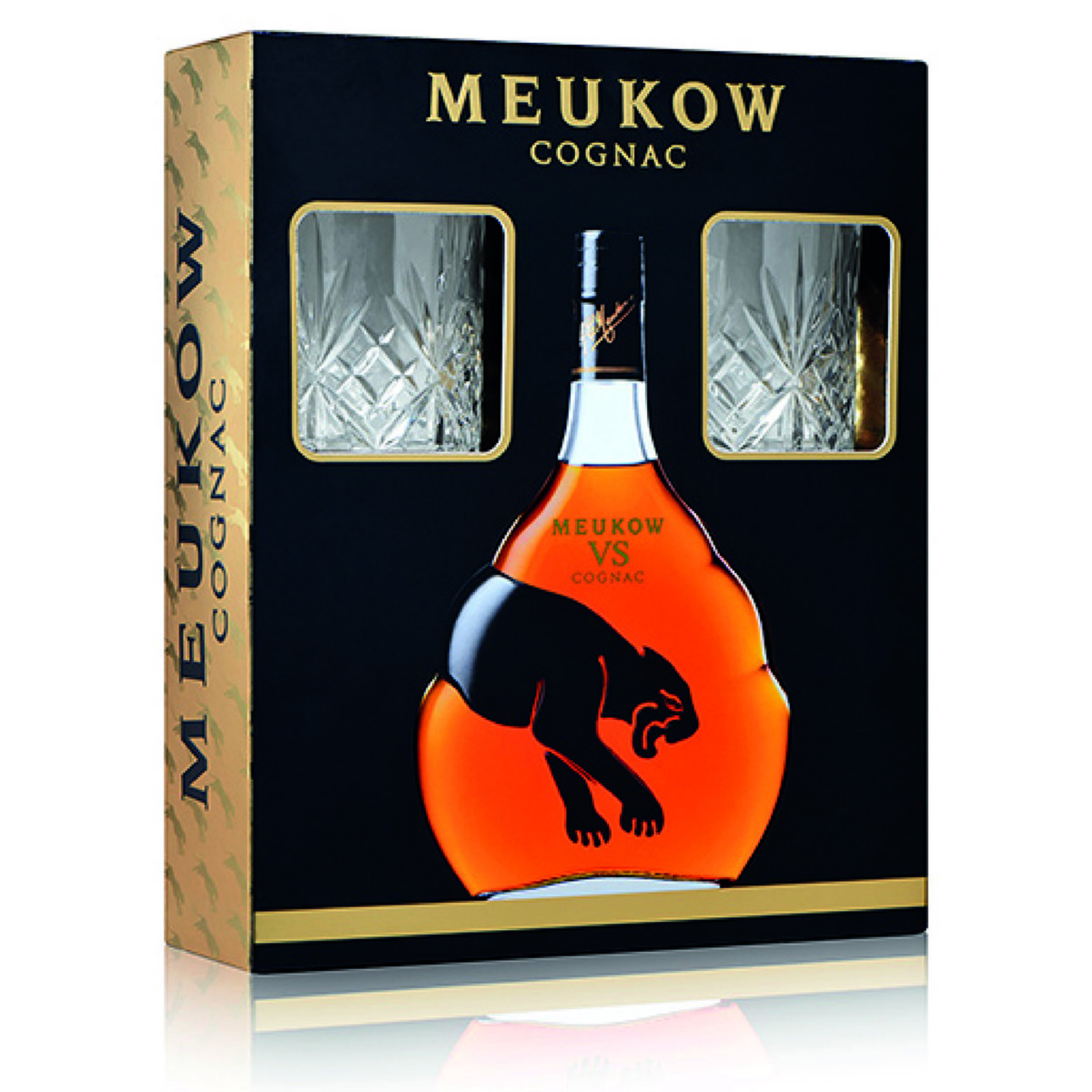 Meukow VS Cognac 0,7L (40% Vol.) coffret avec 2 verres