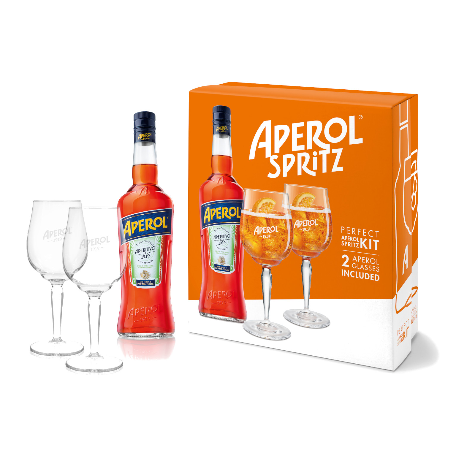 Aperol 0,7L (11% Vol.) + 2 Gläser