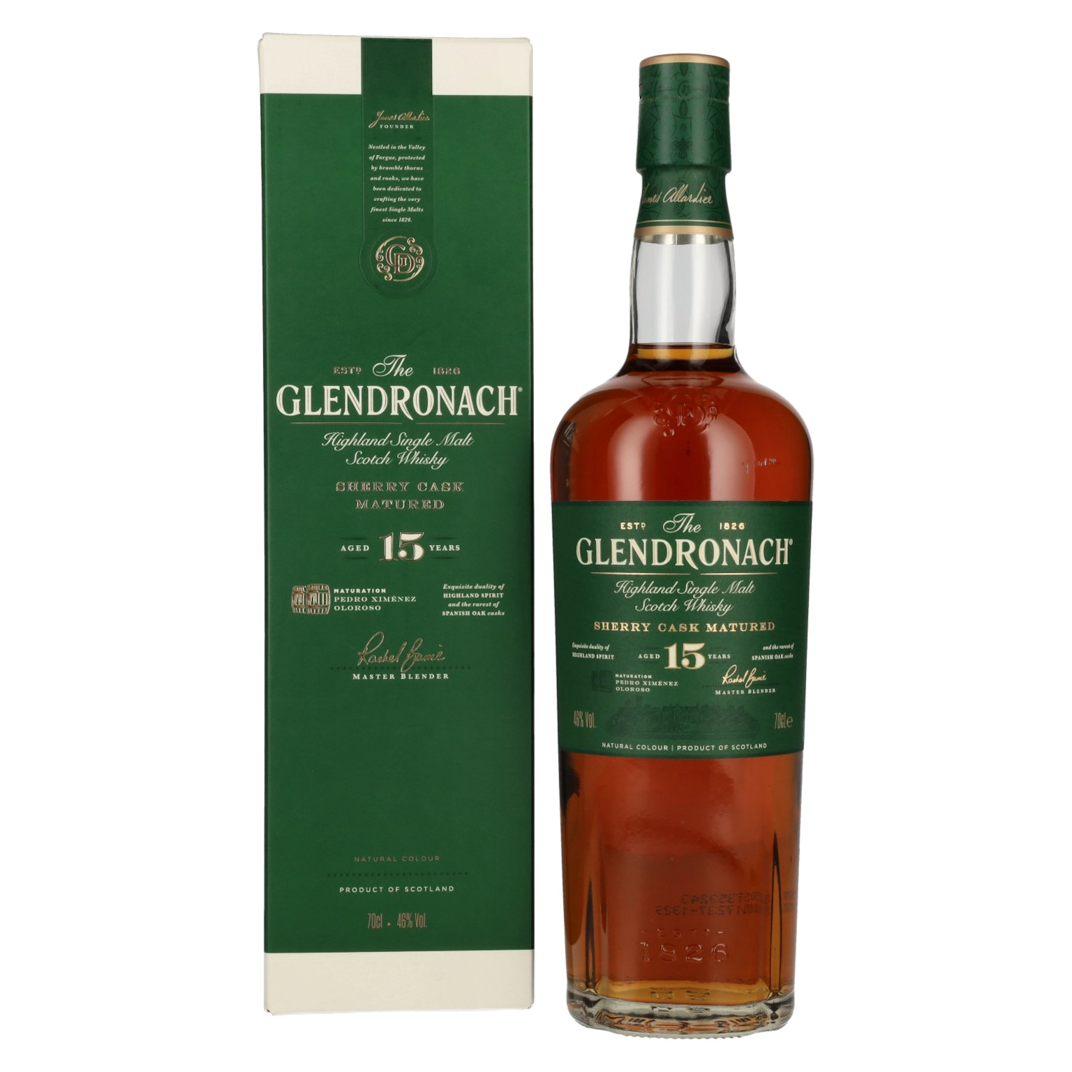 The Glendronach 15 Years Sherry Cask Scotch Malt Whisky 0.7L (46% Vol.)