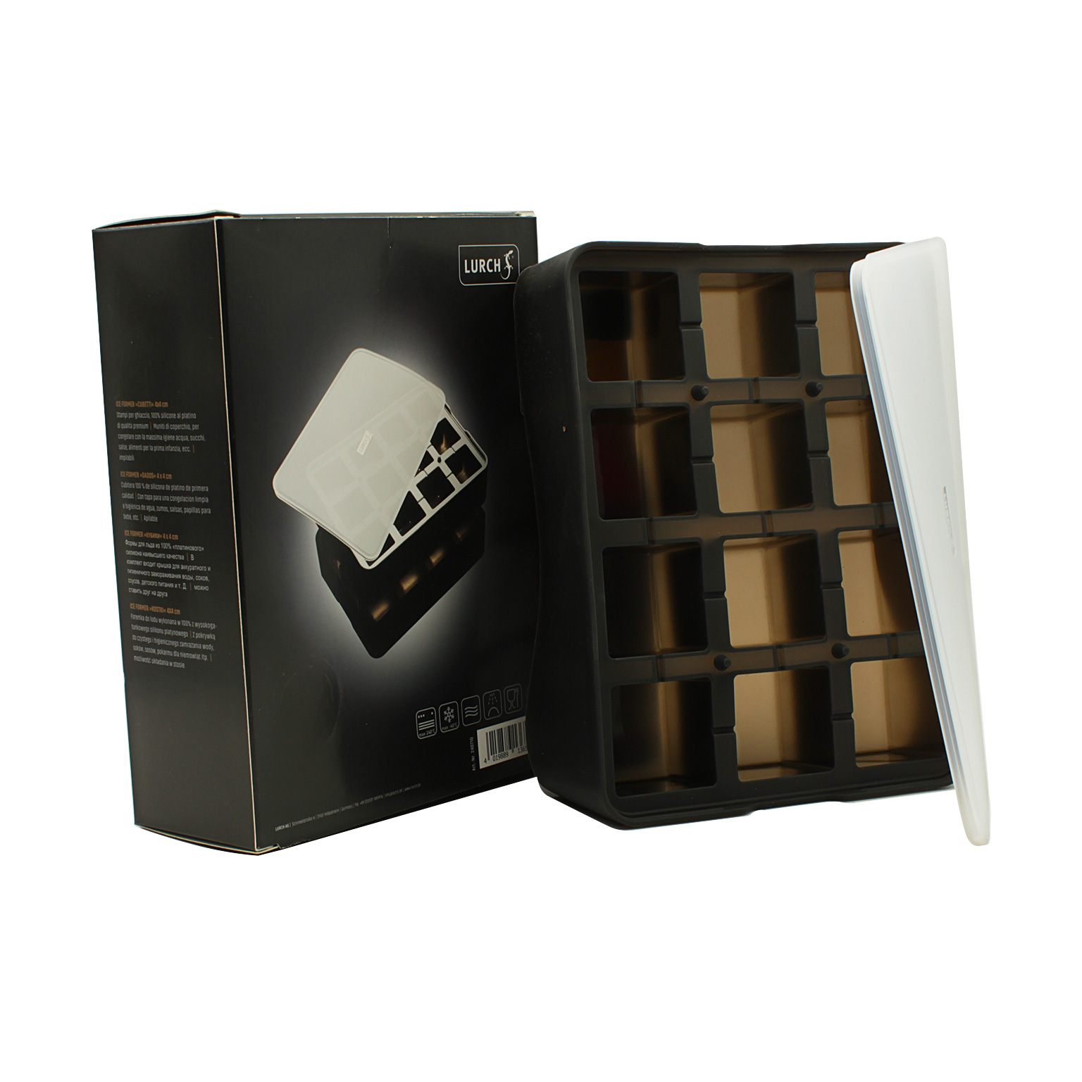Lurch Ice Cube Tray with lid 4x4cm