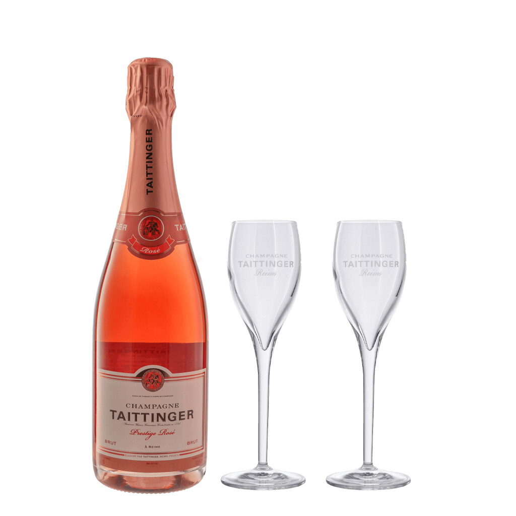 Taittinger Brut Prestige Rosé + 2 glasses 0.75L (12.5% Vol.)
