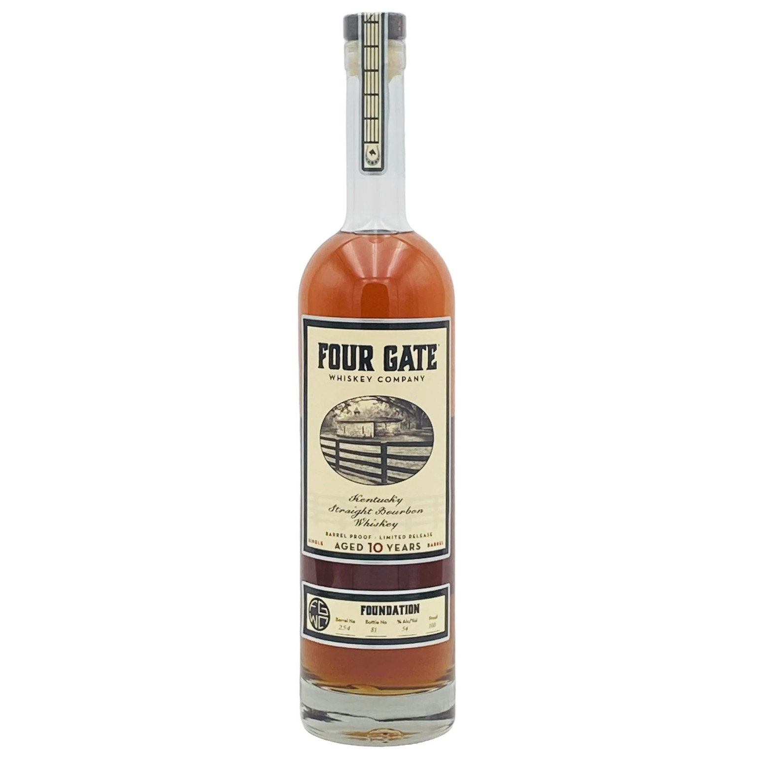 Four Gate "Foundation" Barrel Proof 10 YO Bourbon Whiskey 0.7L (54% Vol.)
