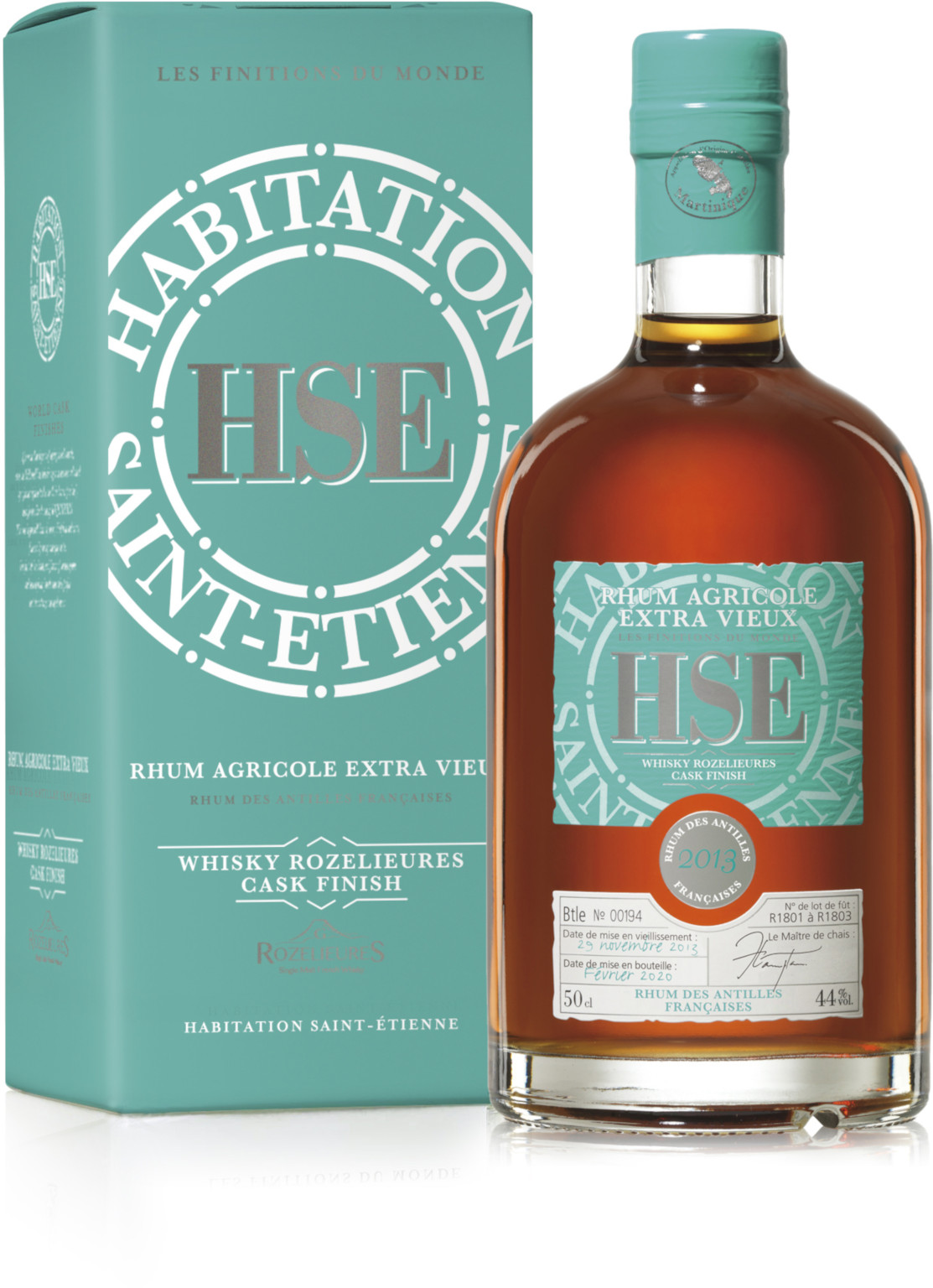 HSE Agricole Extra Vieux 2013 Whisky Rozelieures Cask Finish Rum 0,5L (44% Vol.)