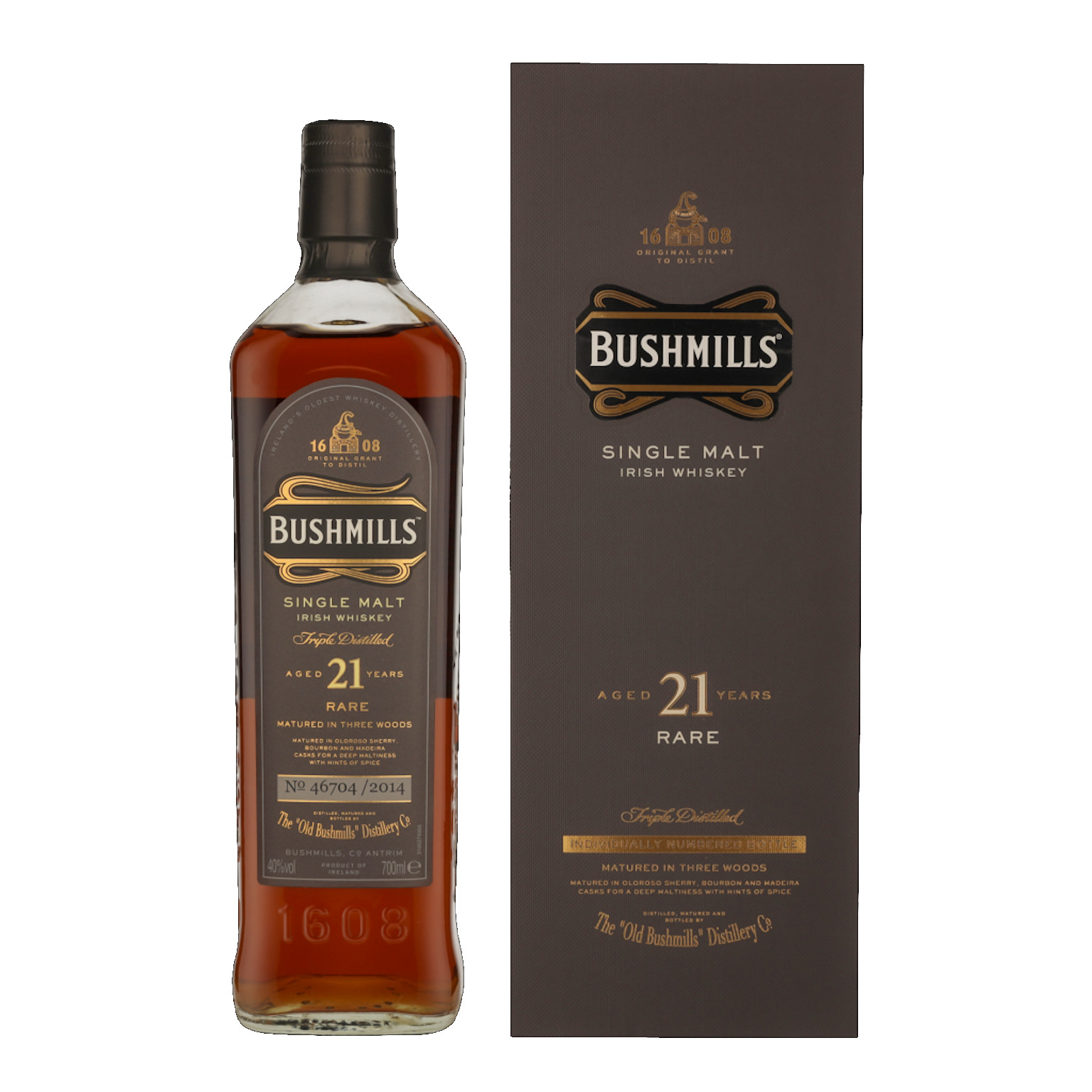 Bushmills 21 Years Rare + GP 0.7L (40% Vol.)