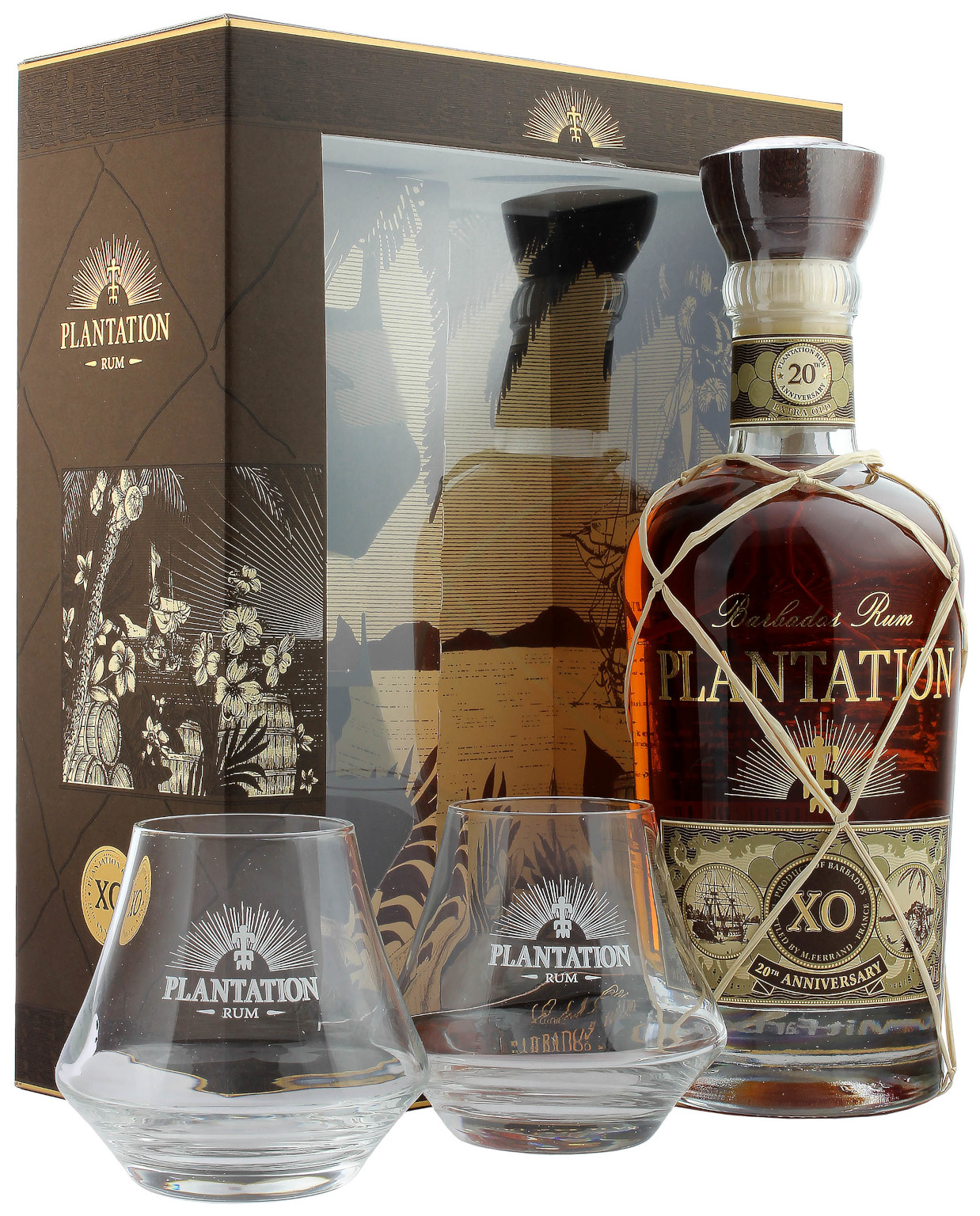 Plantation XO 20Th Anniversary + 2 glasses 0.7L (40% Vol.)