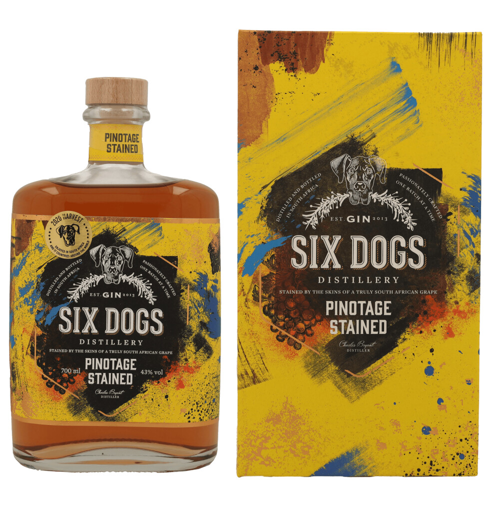 Six Dogs Pinotage Stained + GB 0.7L (43% Vol.)