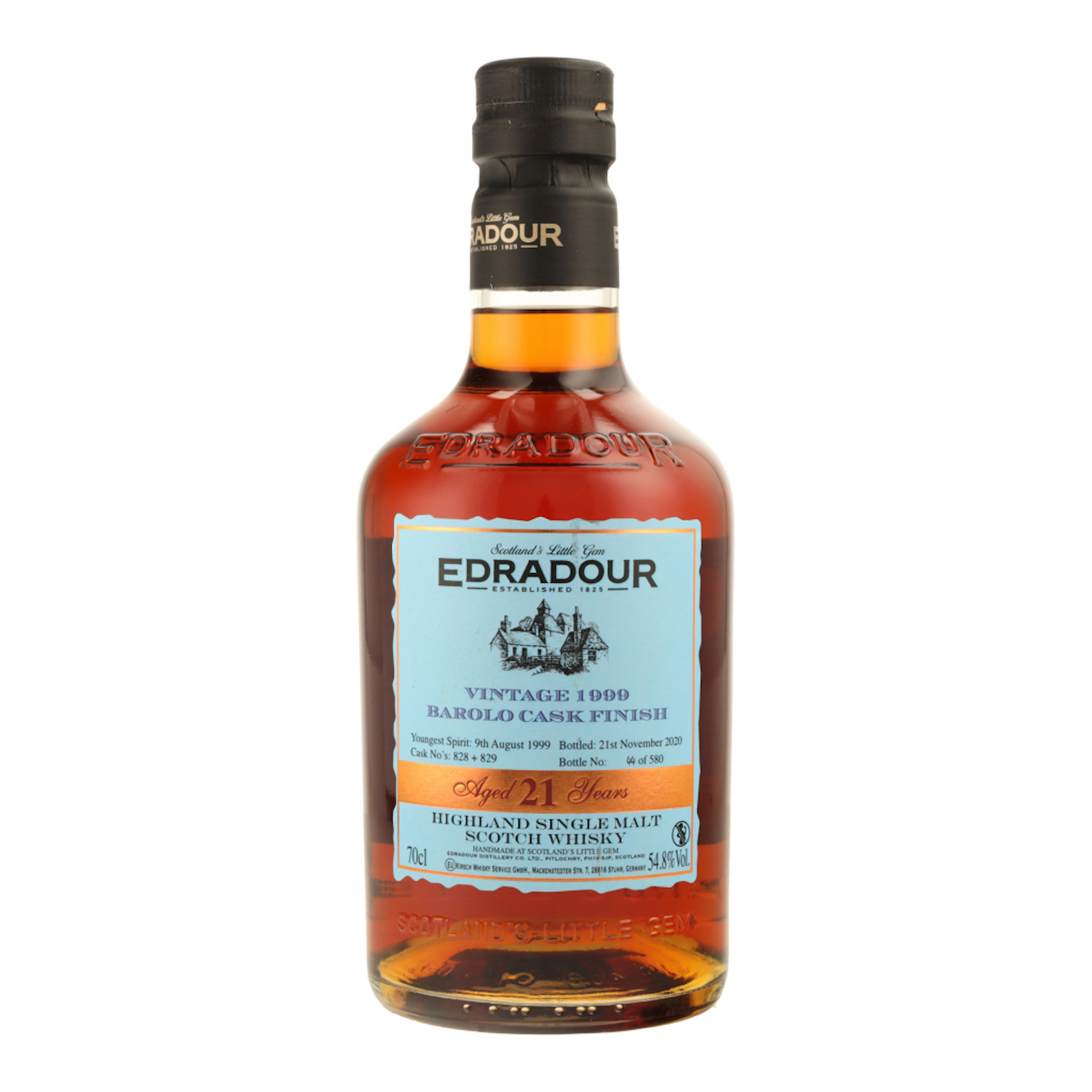 Edradour 21 Years Vintage 1999 Barolo Cask Finish + GP 0.7L (54.8% Vol.)