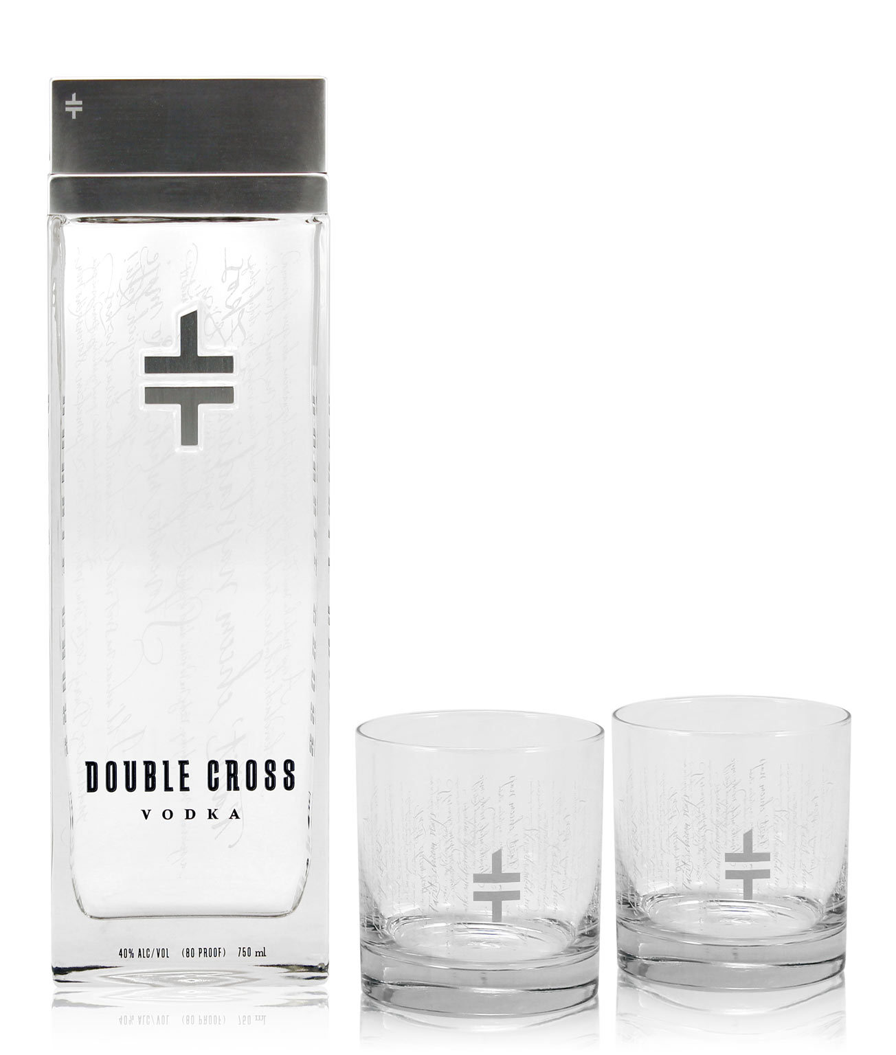 Double Cross Vodka 0,7L (40% Vol.) Set inkl. 2 Gläser