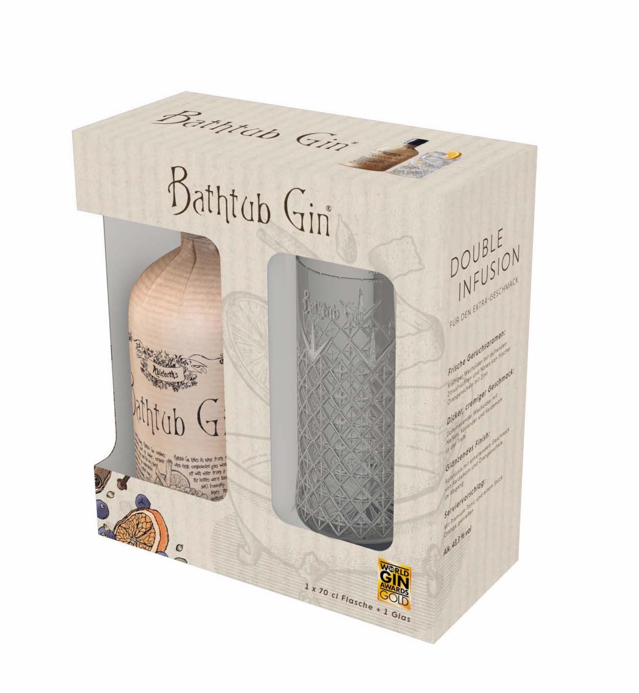 Bathtub Gin 0.7L (43.3% Vol.) + glas giftbox