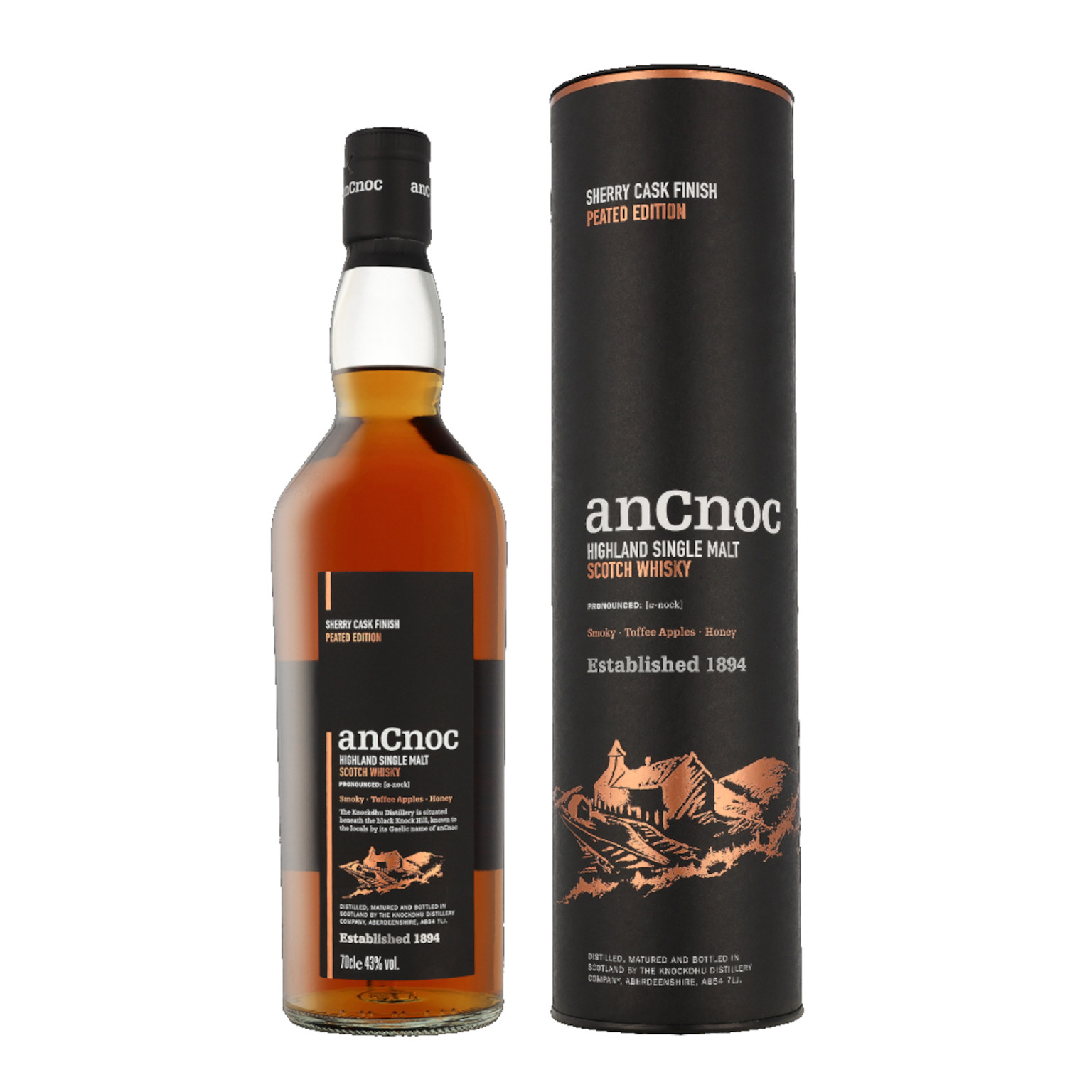 Ancnoc Sherry Peated + GB 0.7L (43% Vol.)