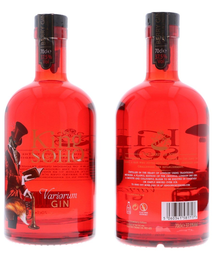 The King of Soho Variorum Gin Pink Strawberry Edition 0,7L (37,5% Vol.)
