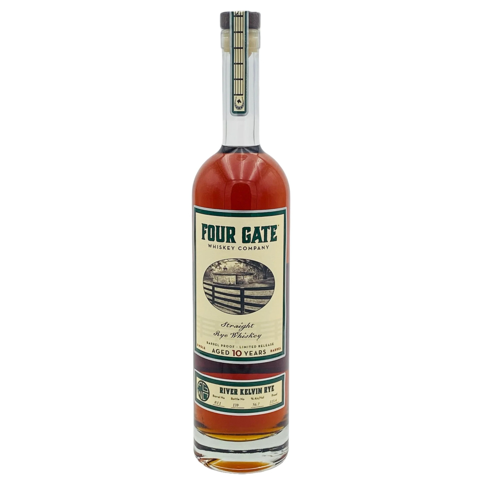 Four Gate Whiskey Co. 10 YO "River Kelvin Rye" Straight Rye Whiskey 0,7L (55.9% Vol.)