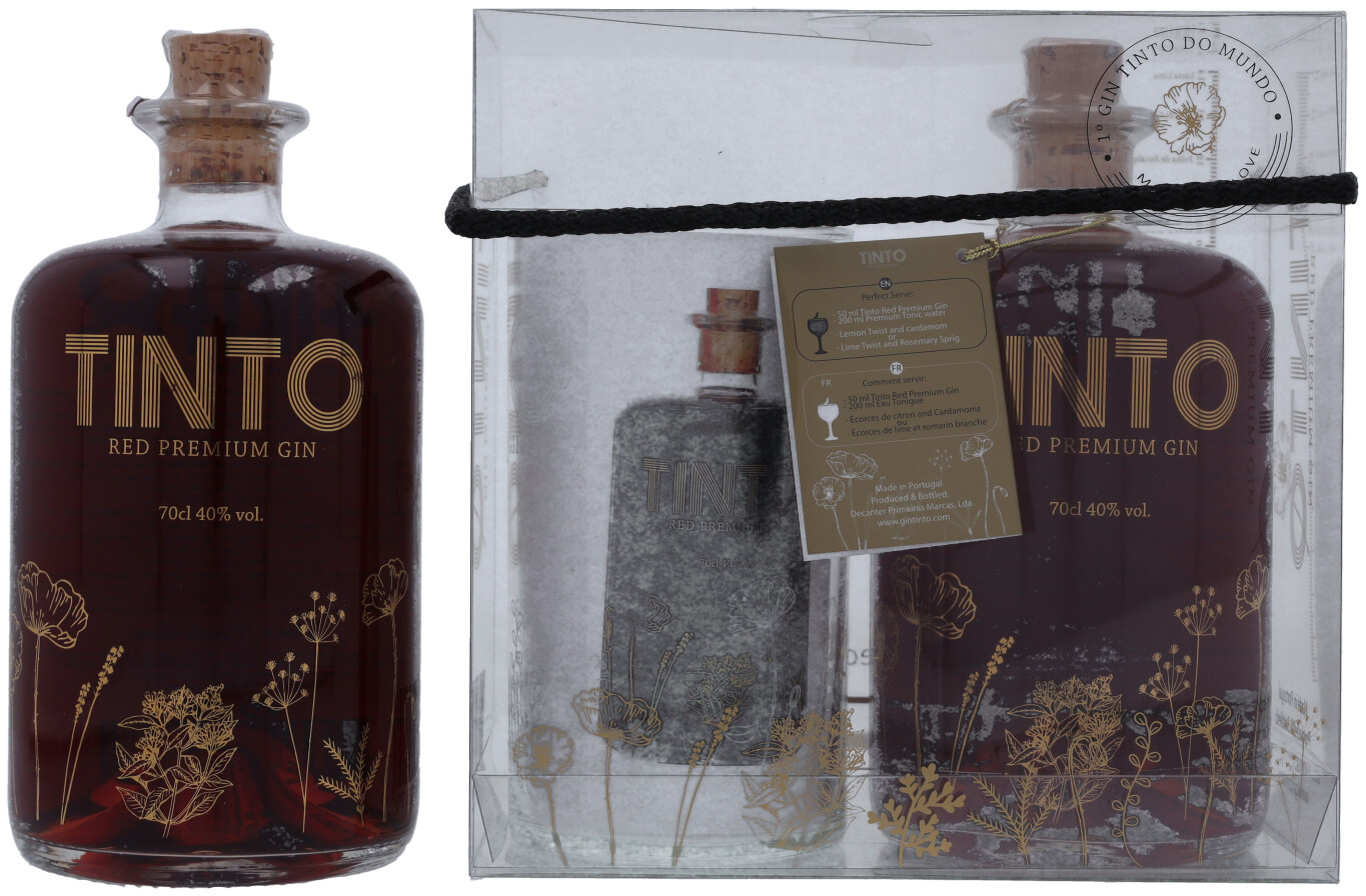 Tinto Red Premium Gin + glasss 0.7L (40% Vol.)