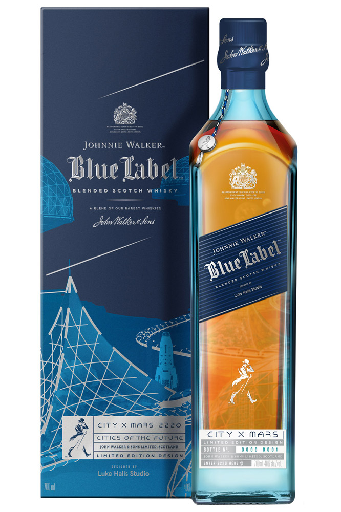 Johnnie Walker Blue Label Whisky Cities of the Future Mars 0,7L (40% Vol.)