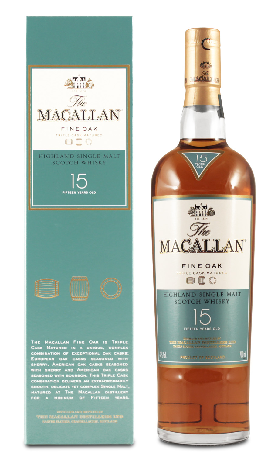The Macallan Fine Oak 15 Years Old 0.7L (43% Vol.)