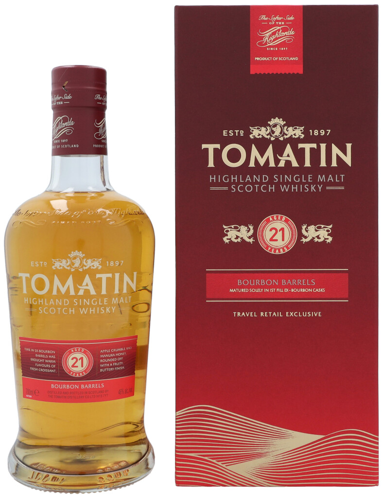 Tomatin 21 Years Bourbon Barrels + GB 0.7L (46% Vol.)