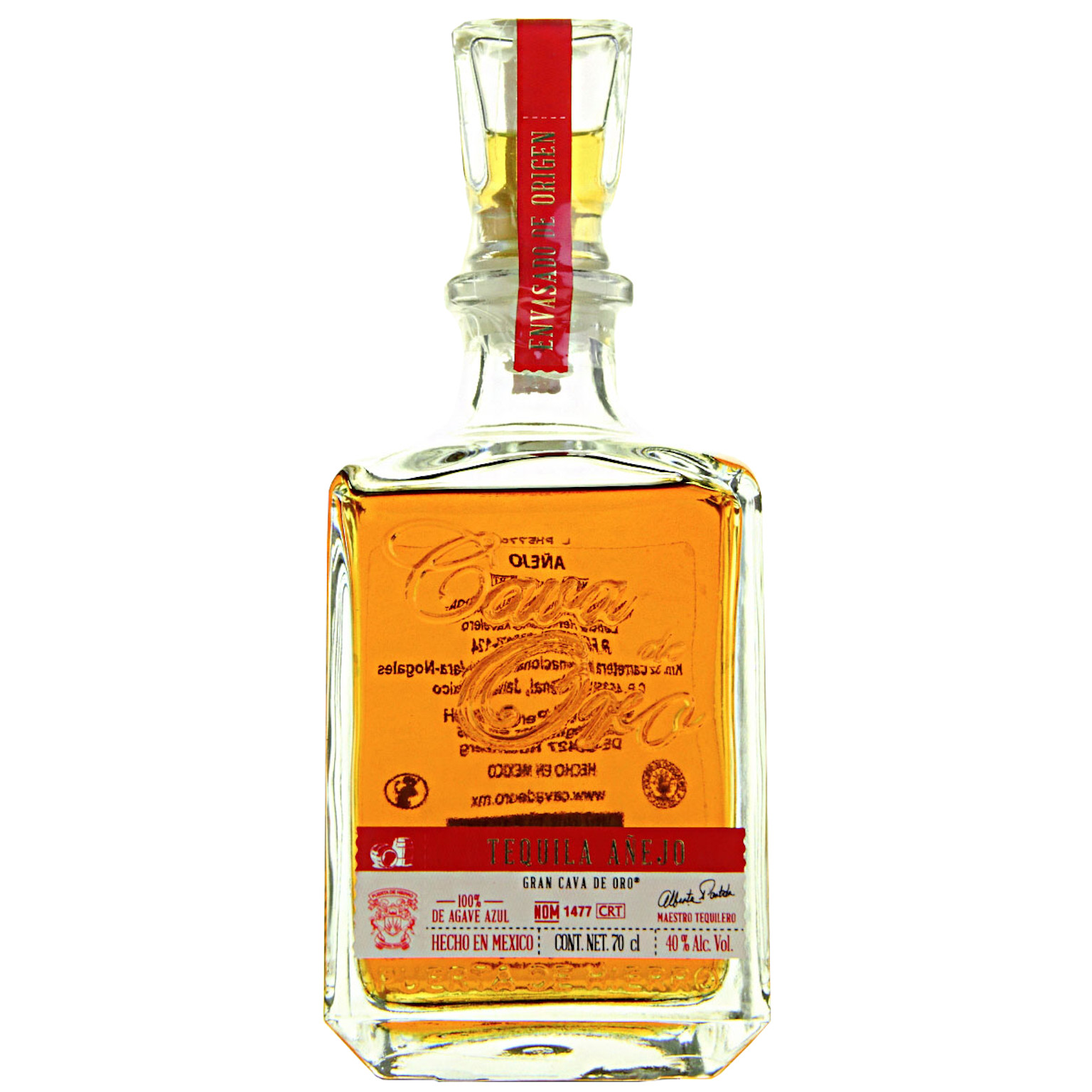 Cava de Oro Añejo Tequila 100% Agave 0,7L (40% Vol.)