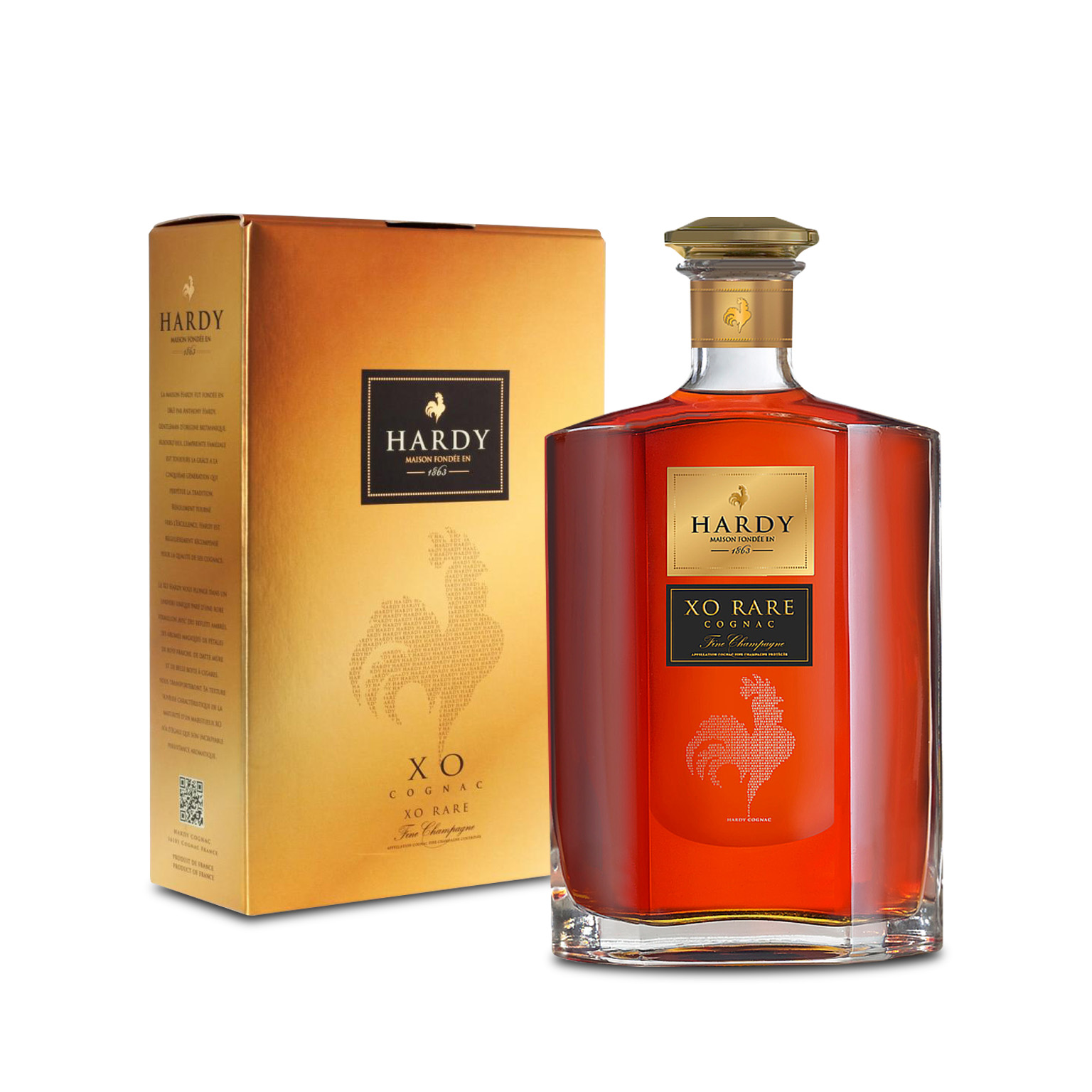 Hardy XO Rare Cognac 0.7L (40% Vol.) with GB