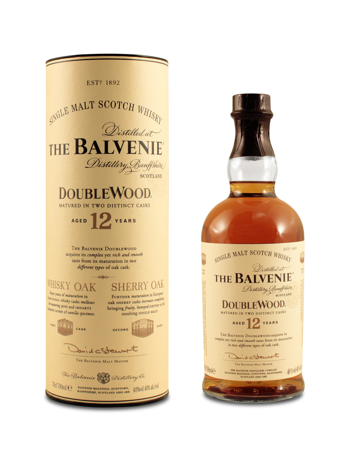 The Balvenie 12 YO Double Wood Single Malt Whisky 0,7L (40% Vol.)