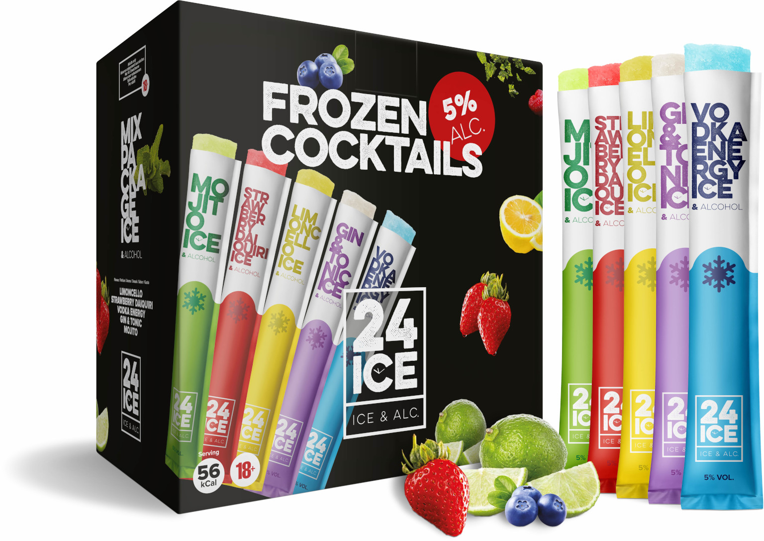 24 ICE Frozen Cocktails Mix Package 50x 0.065L (5% Vol.)