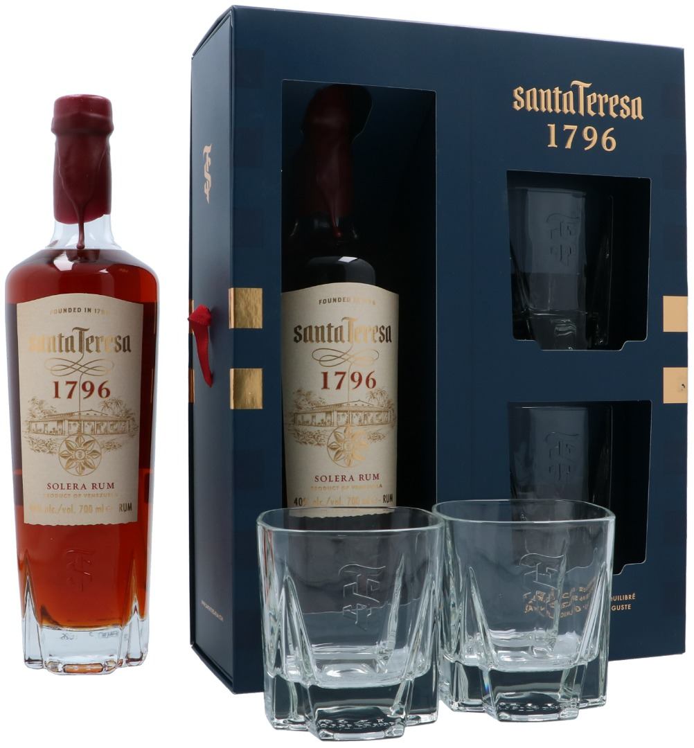 Santa Teresa 1796 Solera + 2 Glasses Rum 0.70L (40% Vol.)
