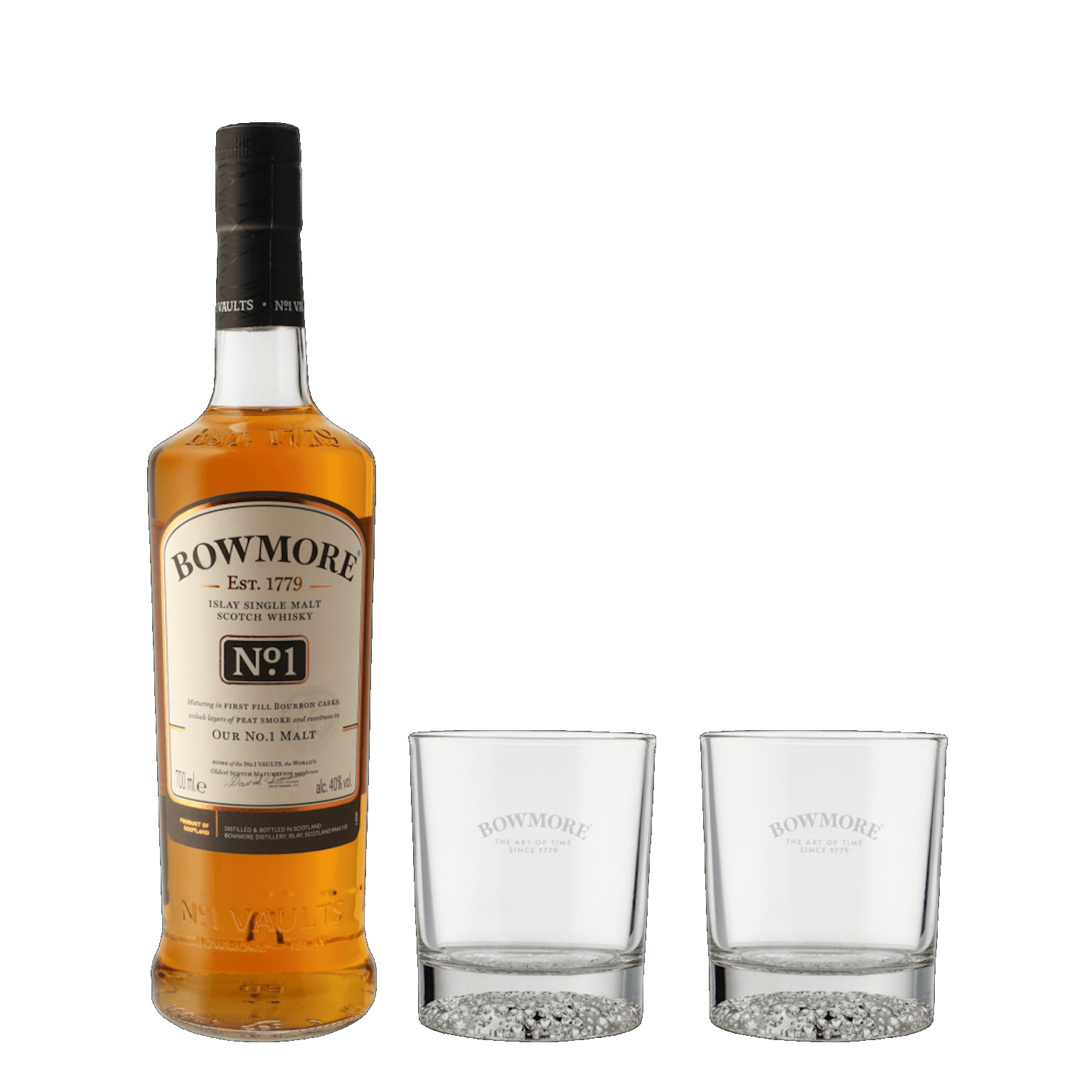 Bowmore No. 1 + 2 Glasses 0.7L (40% Vol.)