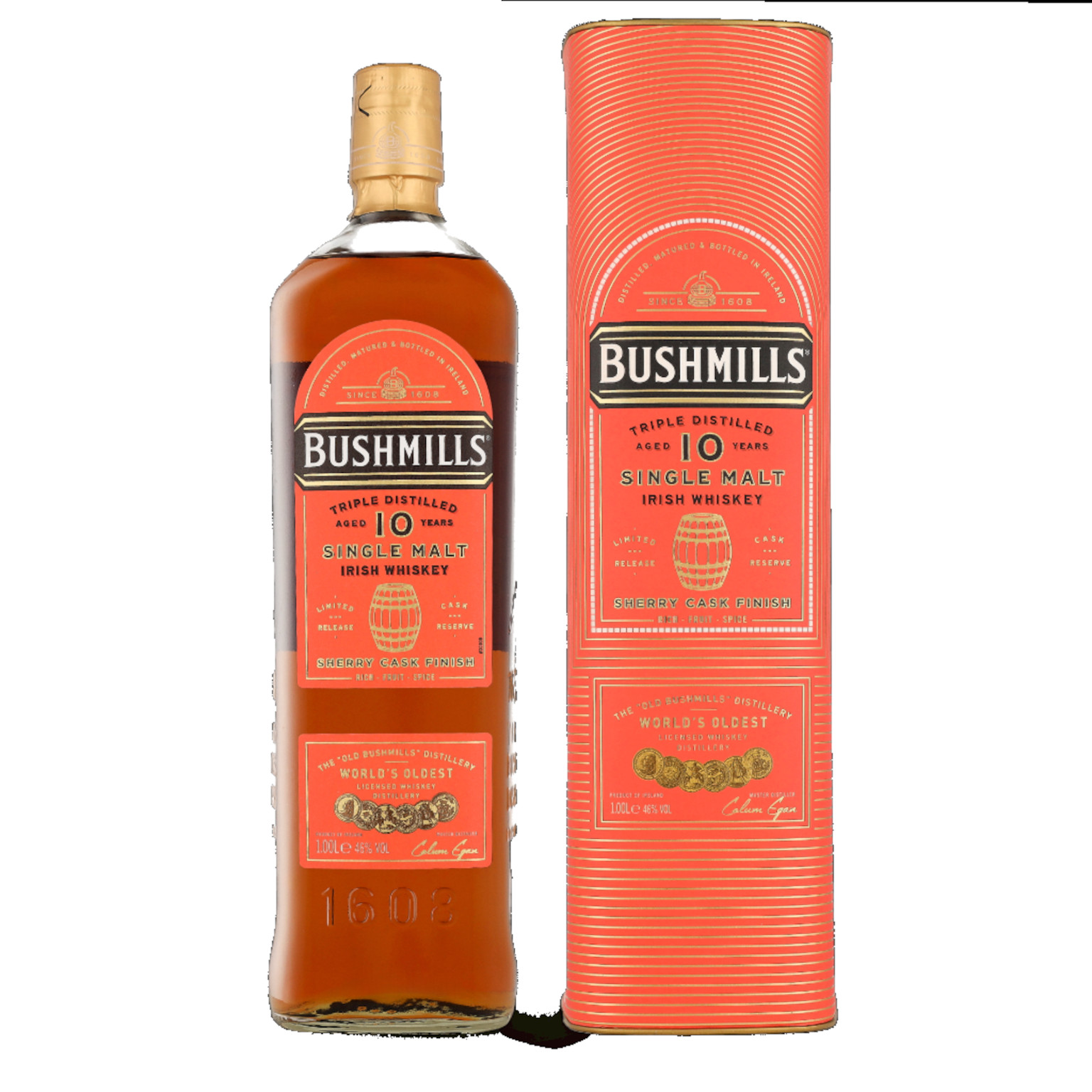 Bushmills 10 YO Sherry Cask + GB 1.0L (46% Vol.)