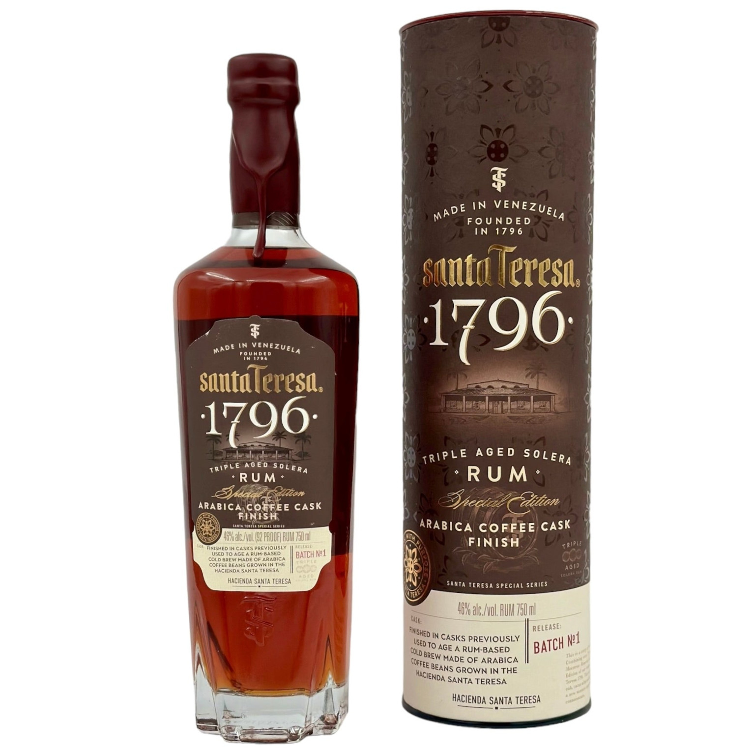 Santa Teresa 1796 Limited Edition Rum "Arabica Coffee Cask Finish" 0.7L (46% Vol.)