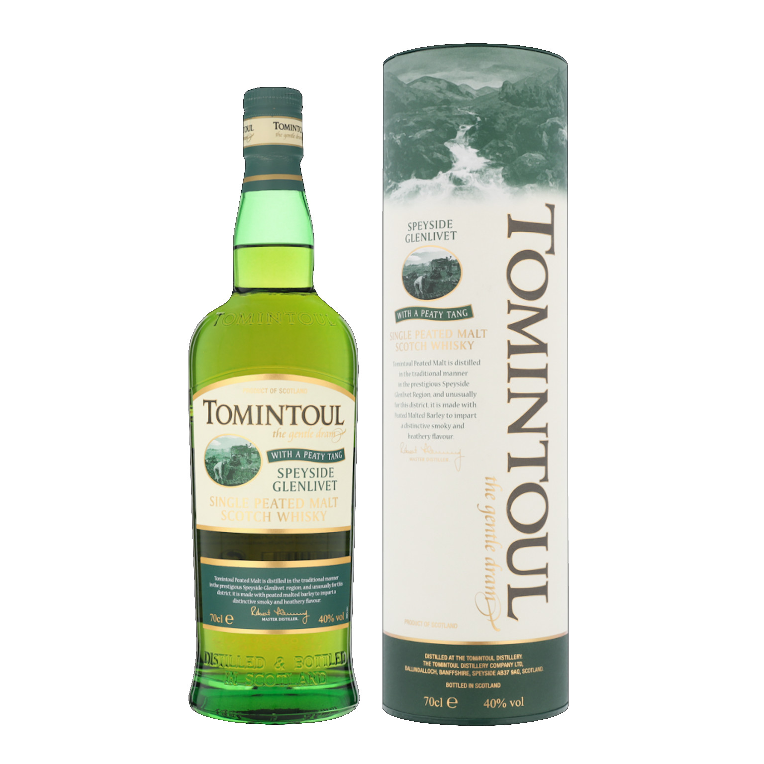 Tomintoul Speyside Glenlivet Peaty + GP 0,7L (40% Vol.)