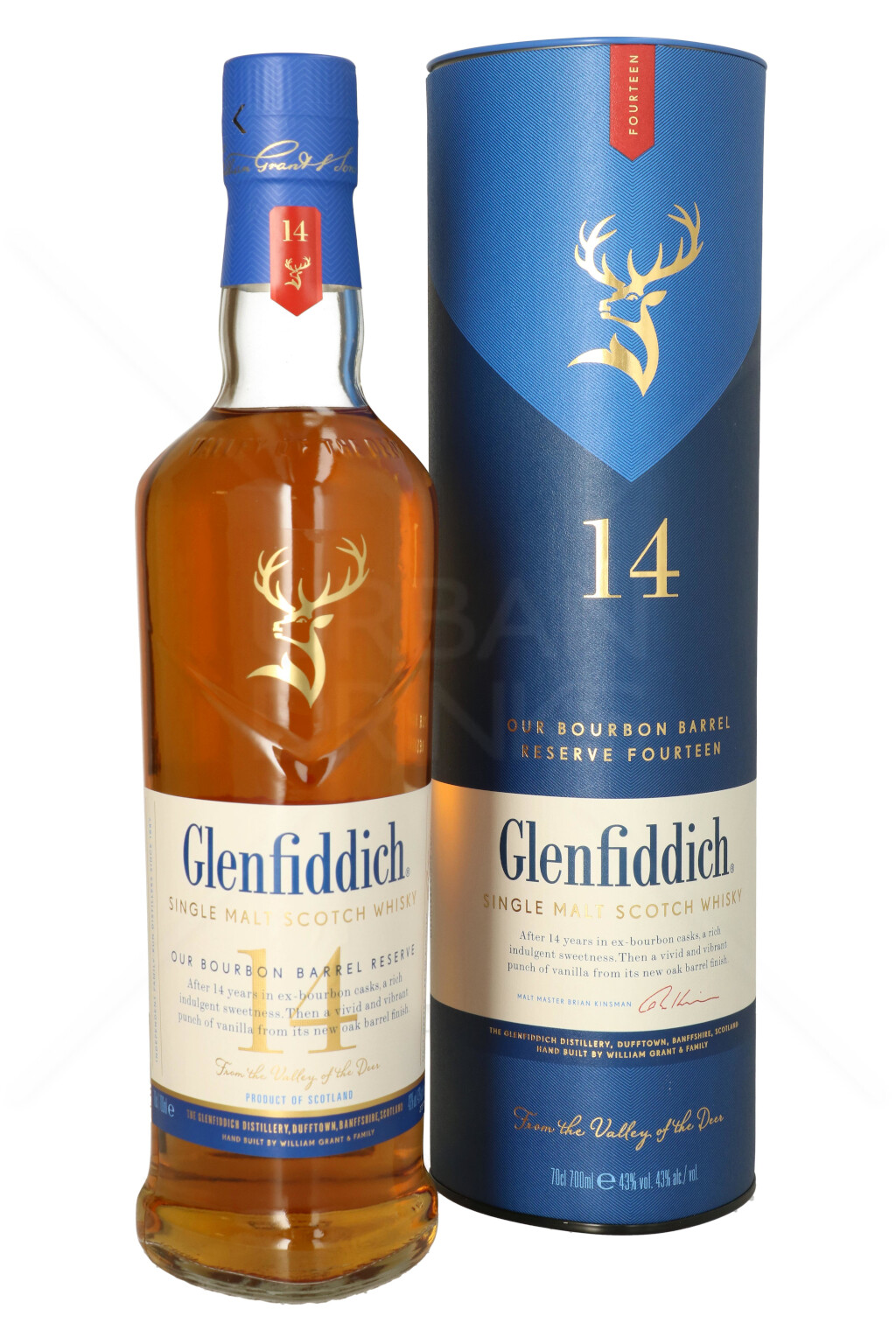 Glenfiddich 14 YO Bourbon Barrel Reserve Whisky 0,7L (43% Vol.)