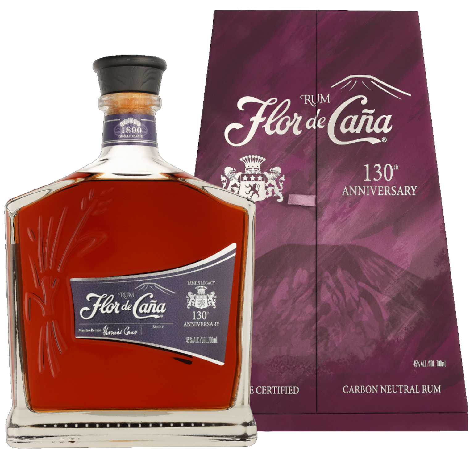 Flor de Cana 20 Years 130th Anniversary + GP 0,7L (45% Vol.)
