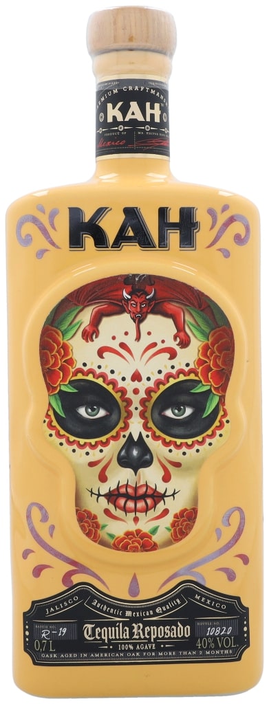 KAH Tequila Reposado (Square Bottle) 0.7L (40% Vol.) - rare bottle design