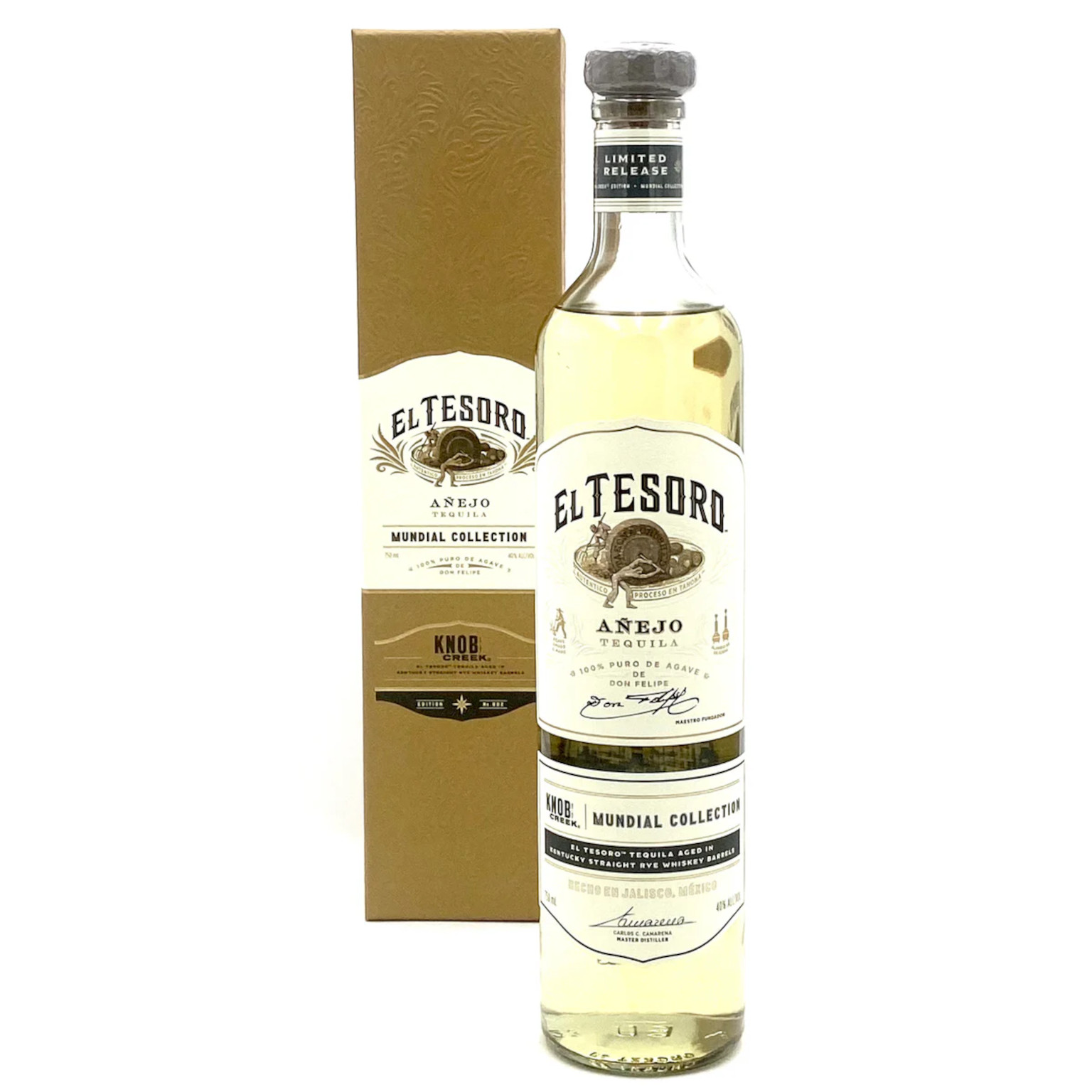El Tesoro "Knob Creek Rye Edition" Anejo Tequila Mundial Collection 0.7L (40% Vol.)
