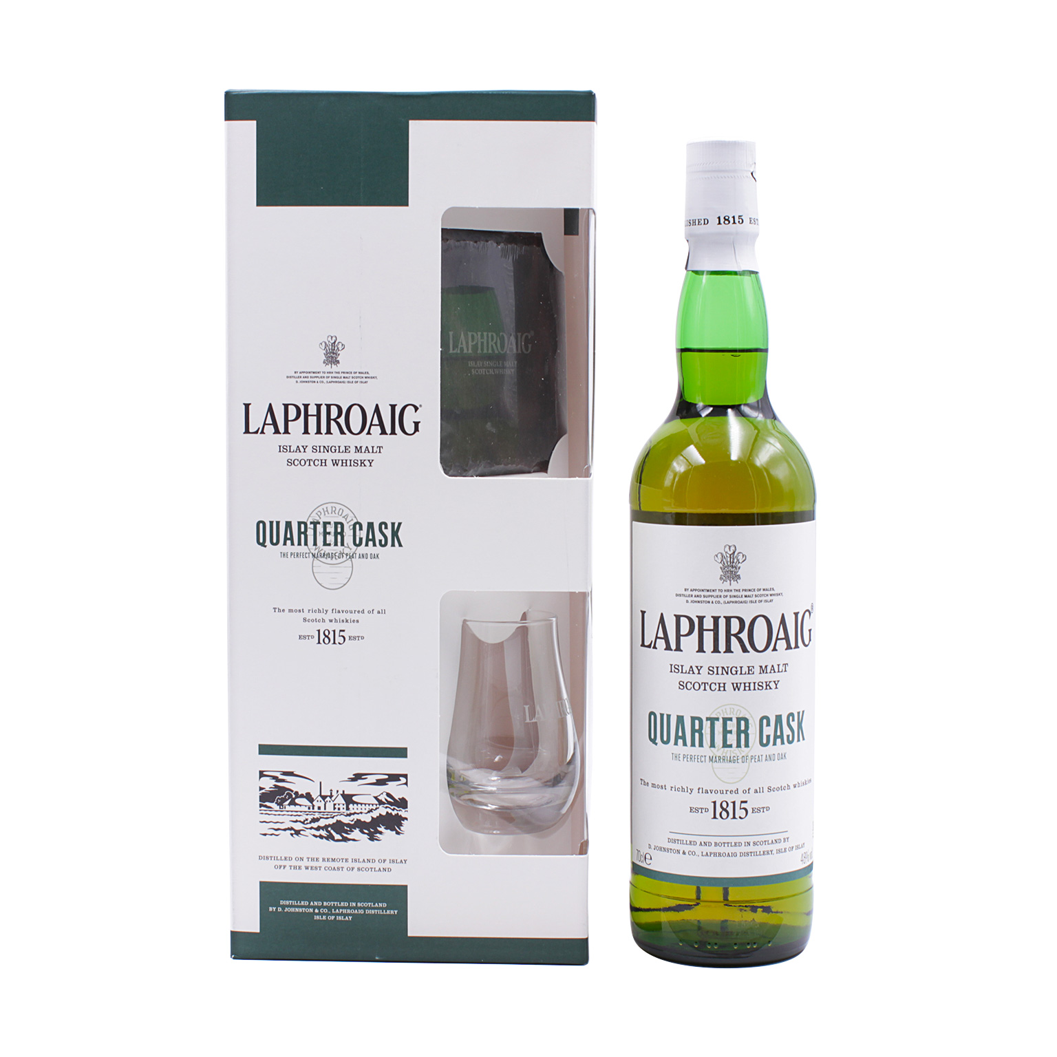 Laphroaig Quarter Cask 0,7L (48% Vol.) GP + Glas & Untersetzer