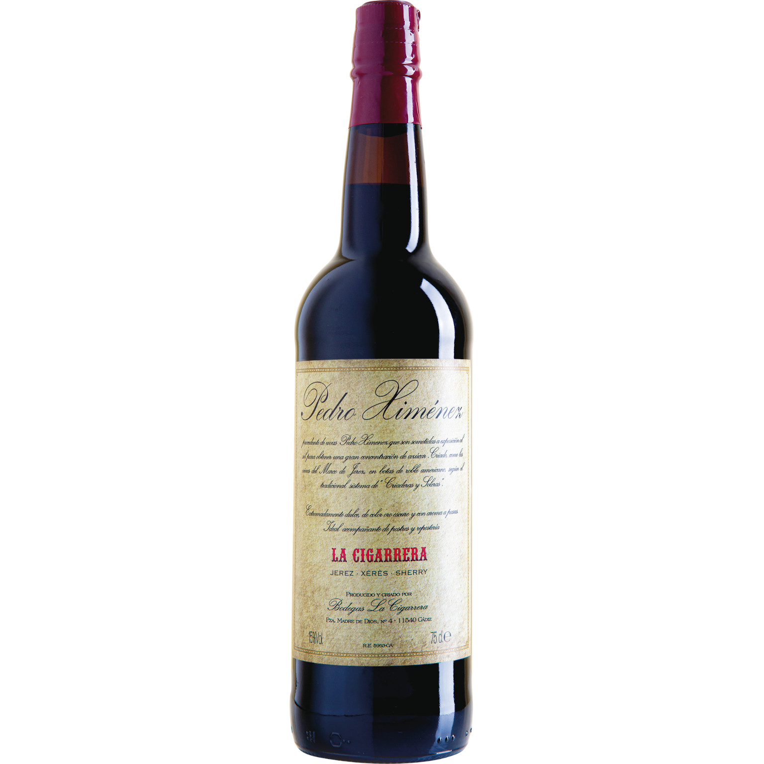 Bodegas LA CIGARRERA - Sherry-Pedro Ximenez 0.75L (15% Vol.)