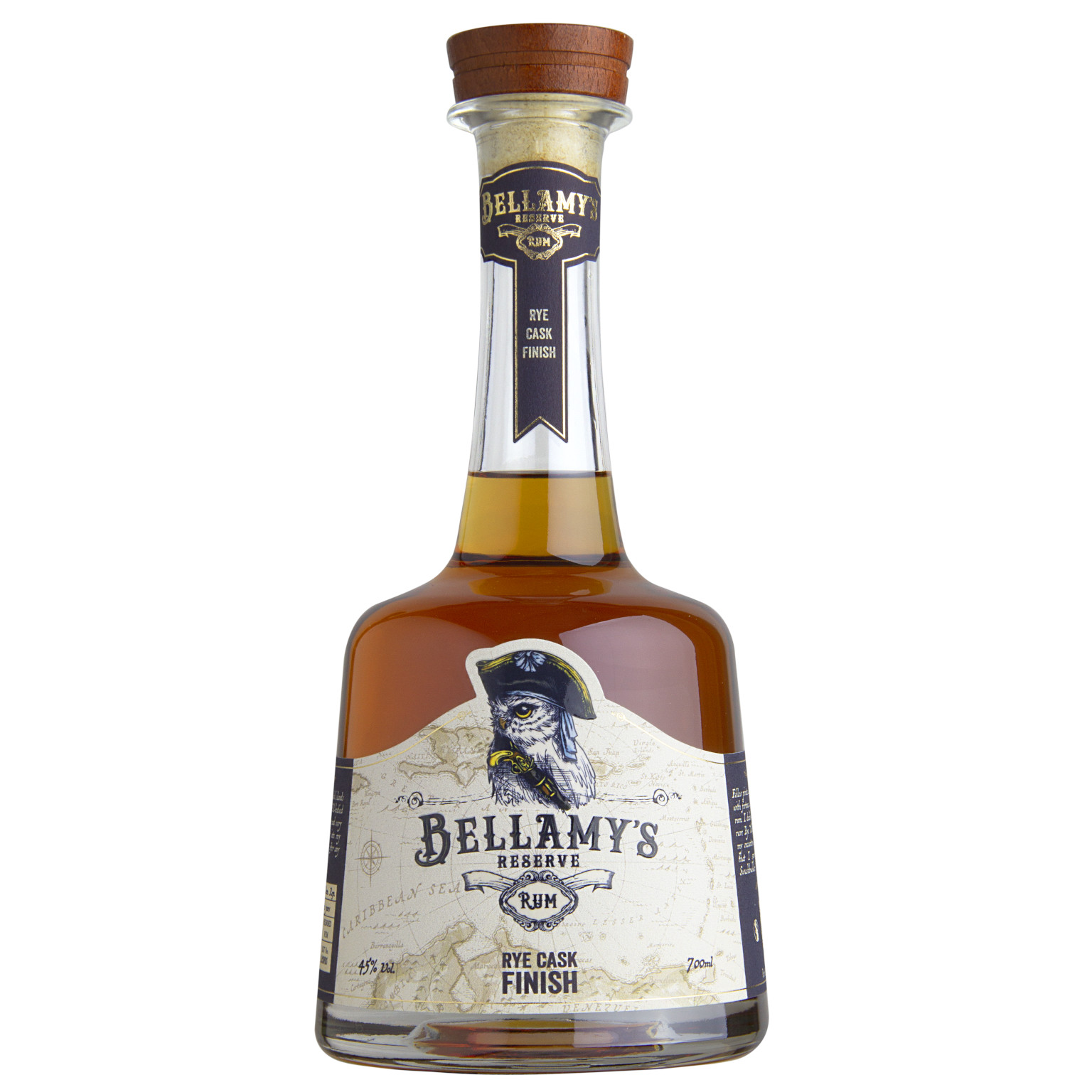Bellamy's Reserve Rum  Rye Cask Finish Barbados. Jamaica. Dom.Rep. | 5-12YO | Rye Cask Finish 0.7L (45% Vol.)