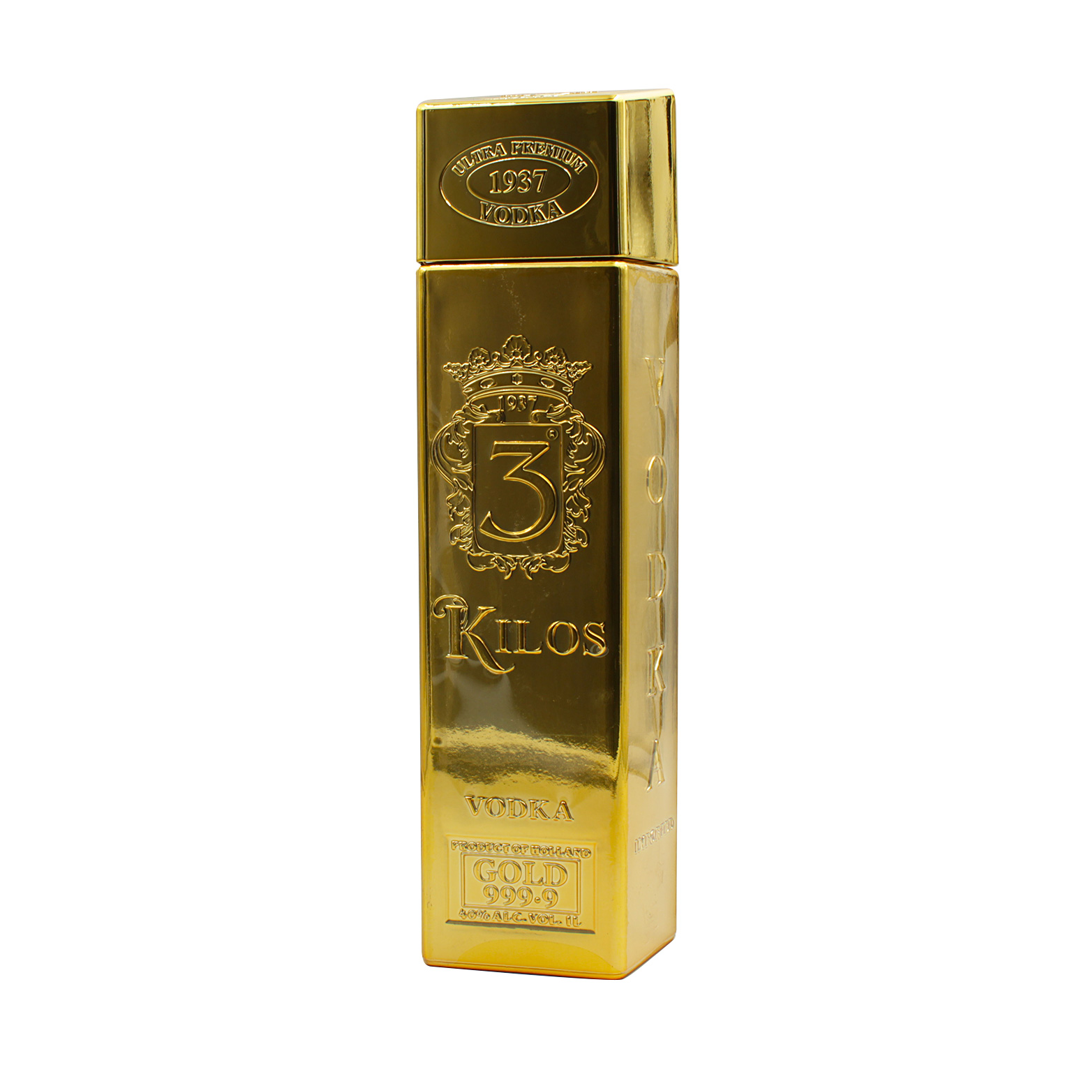 3 Kilos Gold 999,9 Premium Vodka 1,0L (40% Vol.)