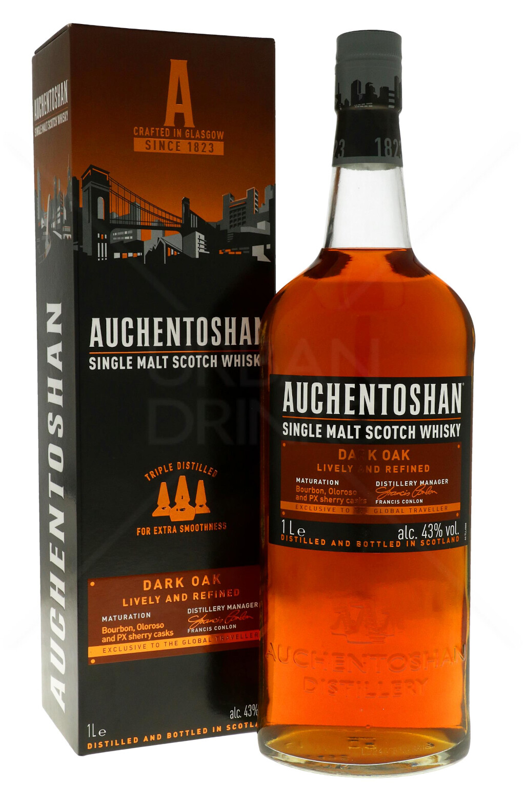 Auchentoshan Dark Oak Scotch Malt Whisky 1,0L (43% Vol.)
