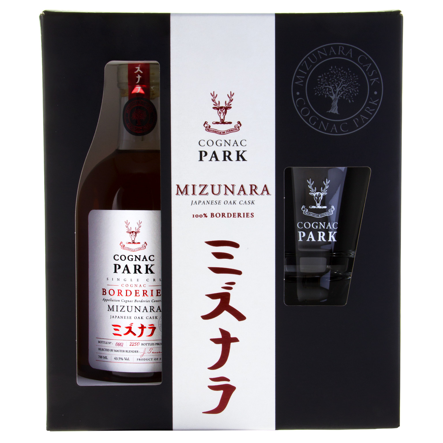 Cognac Park Borderies Mizunara Cask Finish Single Cru mit Glas 0.7L (43.5% Vol.)