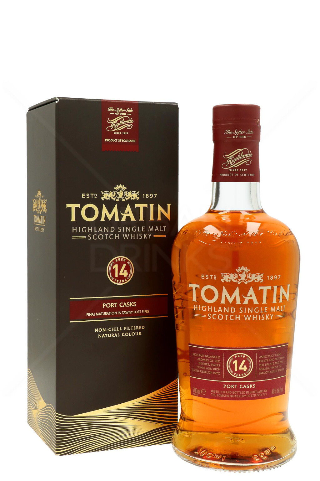 Tomatin 14 YO Portwood Scotch Malt Whisky 0,7L (46% Vol.)